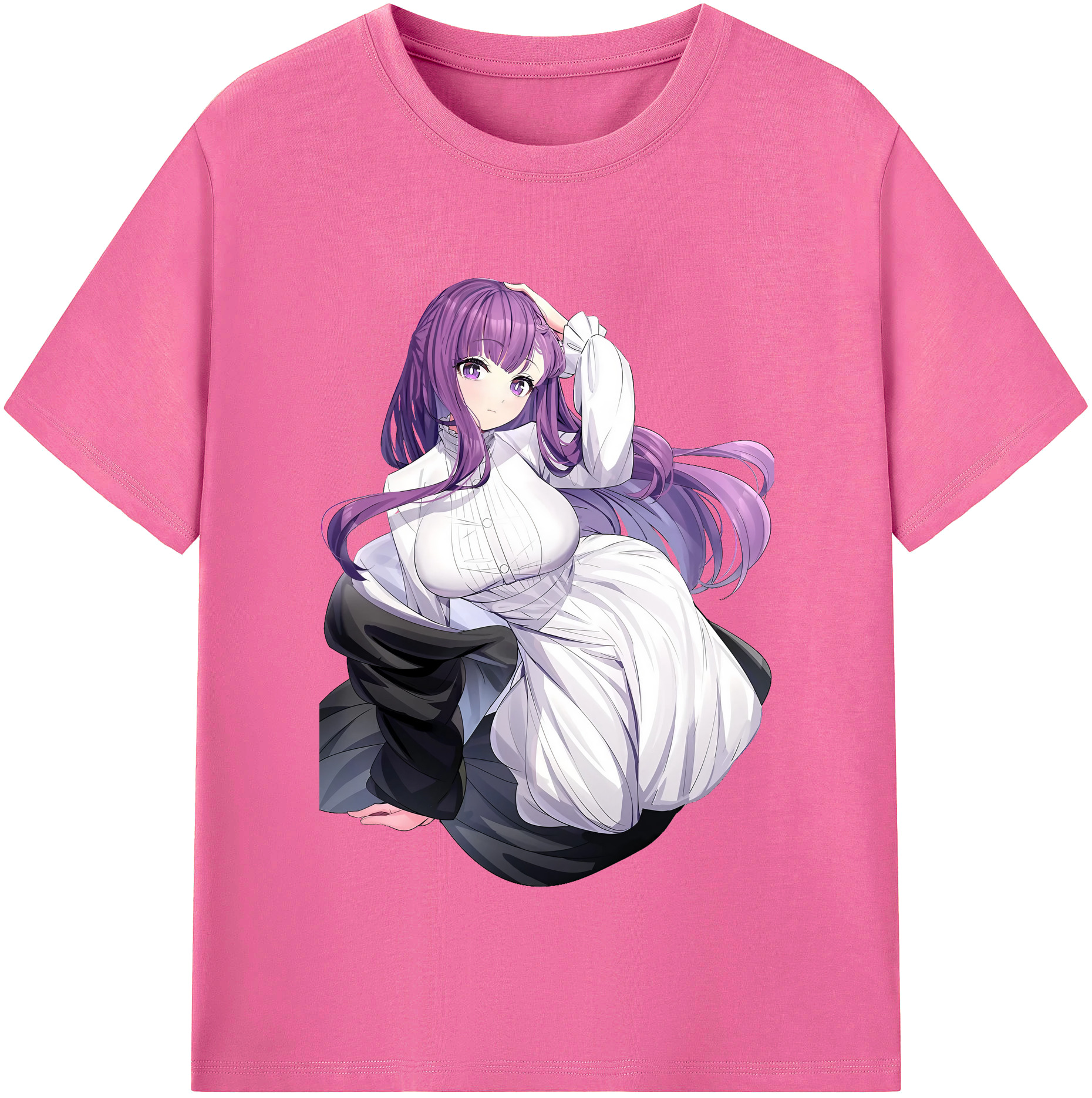 （画像用） 葬送のフリーレン Frieren レディースカジュアルプリントTシャツ（綿100％）
